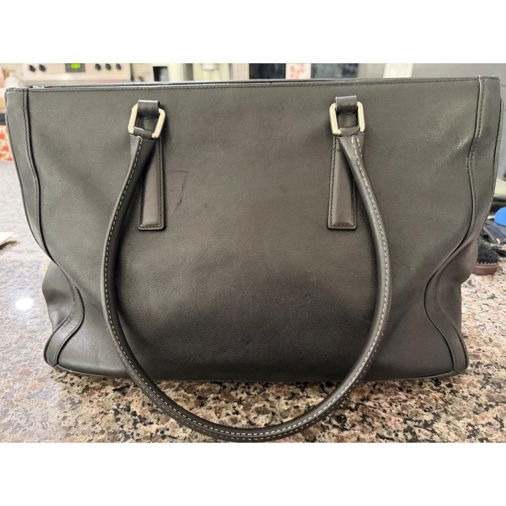 Vintage Coach Black Leather Bon Bus Satchel (Style 9426)